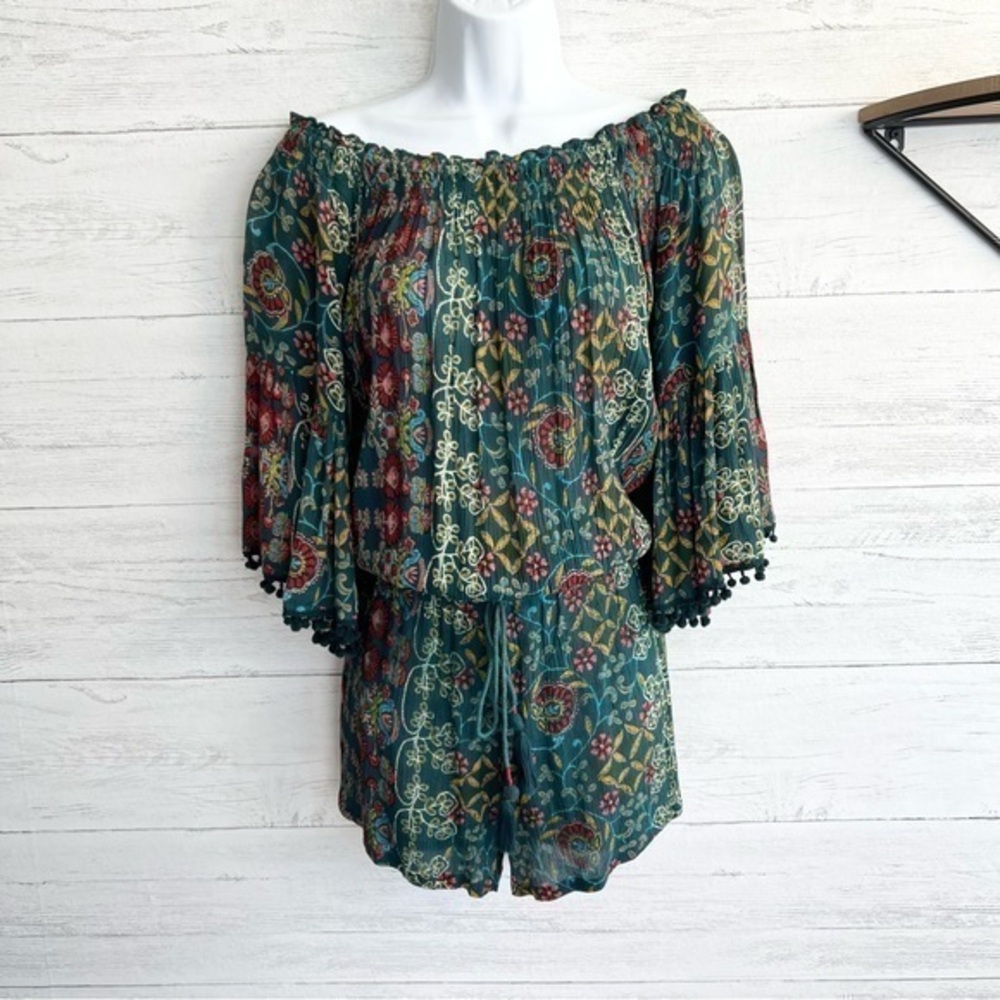 Raga Off the Shoulder Pom Pom Romper